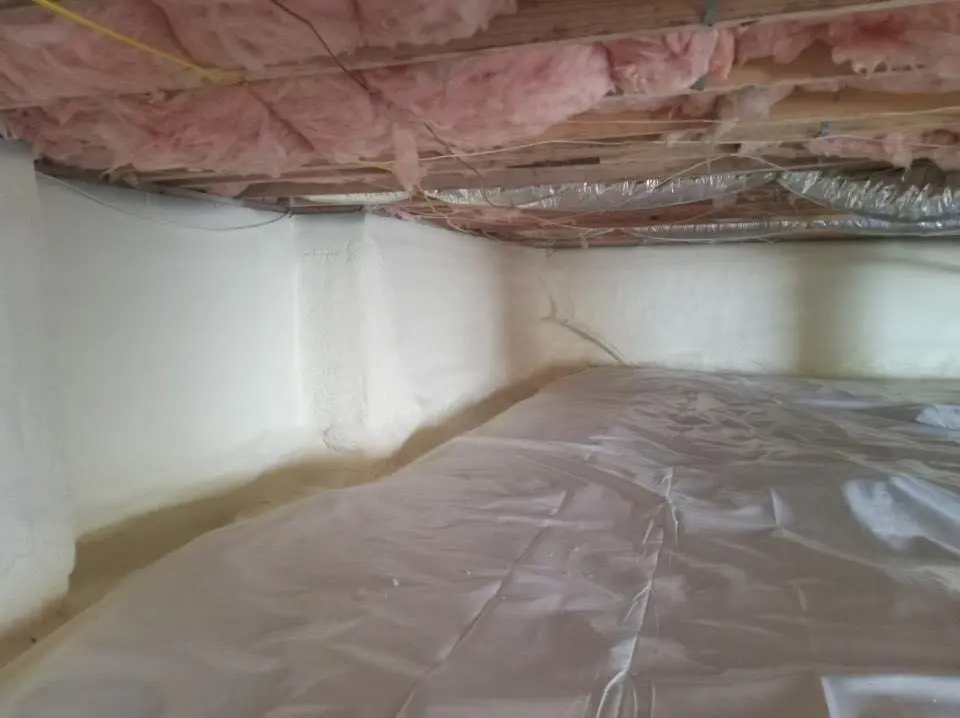 Crawl space encapsulation with closed-cell spray foam for Attic Insulation in Lee