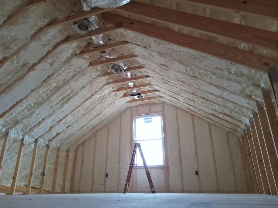 Spray foam roofing application for Crawl Space Insulation project in Lee